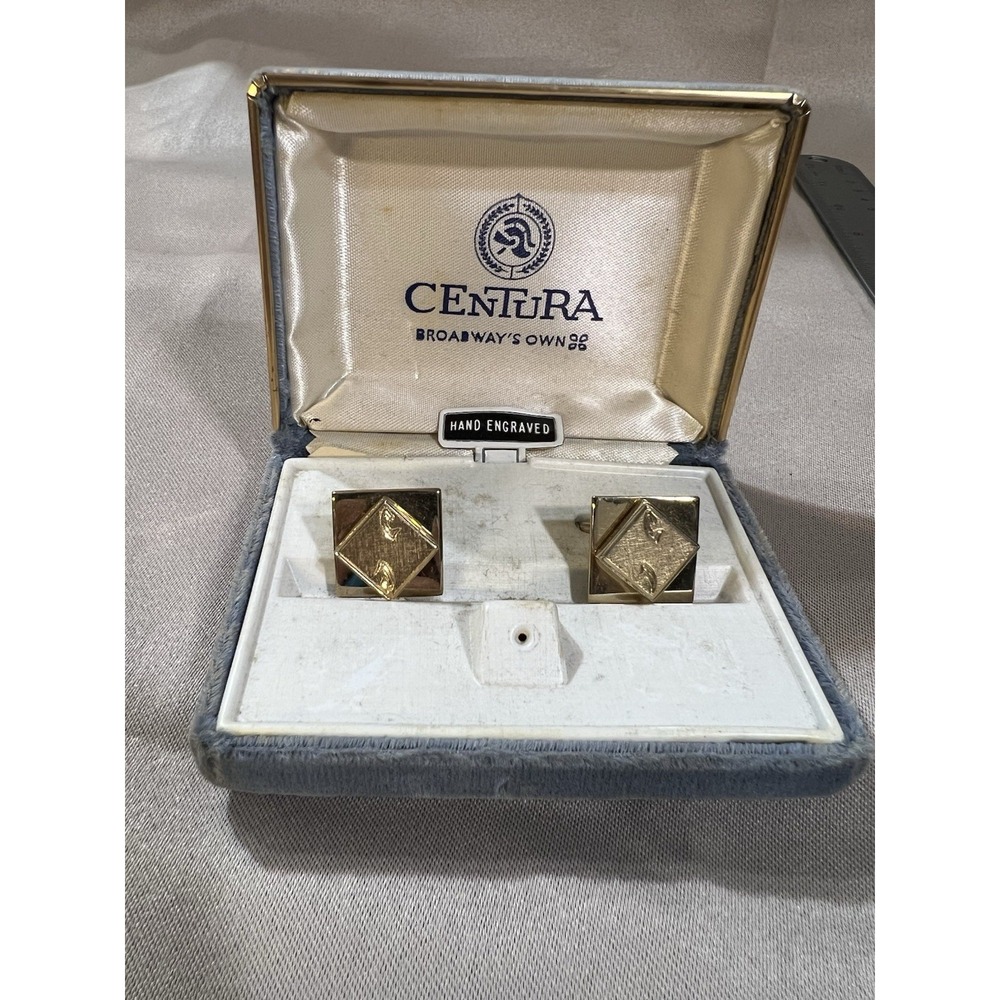 VTG GOLD TONE‎ CUFFLINKS CENTURA (2533)